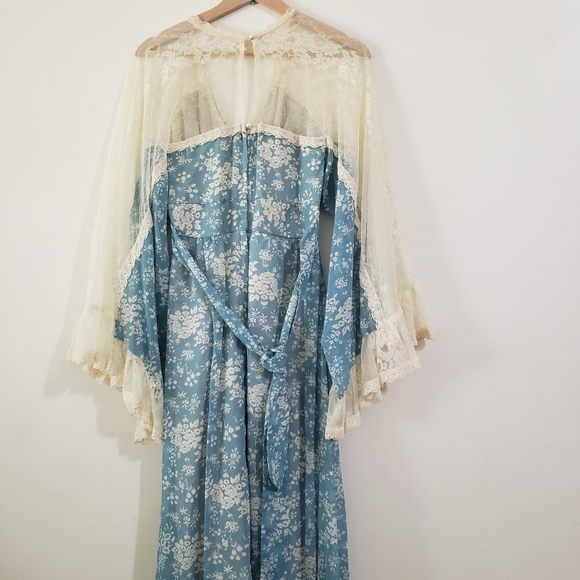 GUNNE SAX by Jessica Vintage 1970’s Blue Floral Dress. - Picture 8 of 12